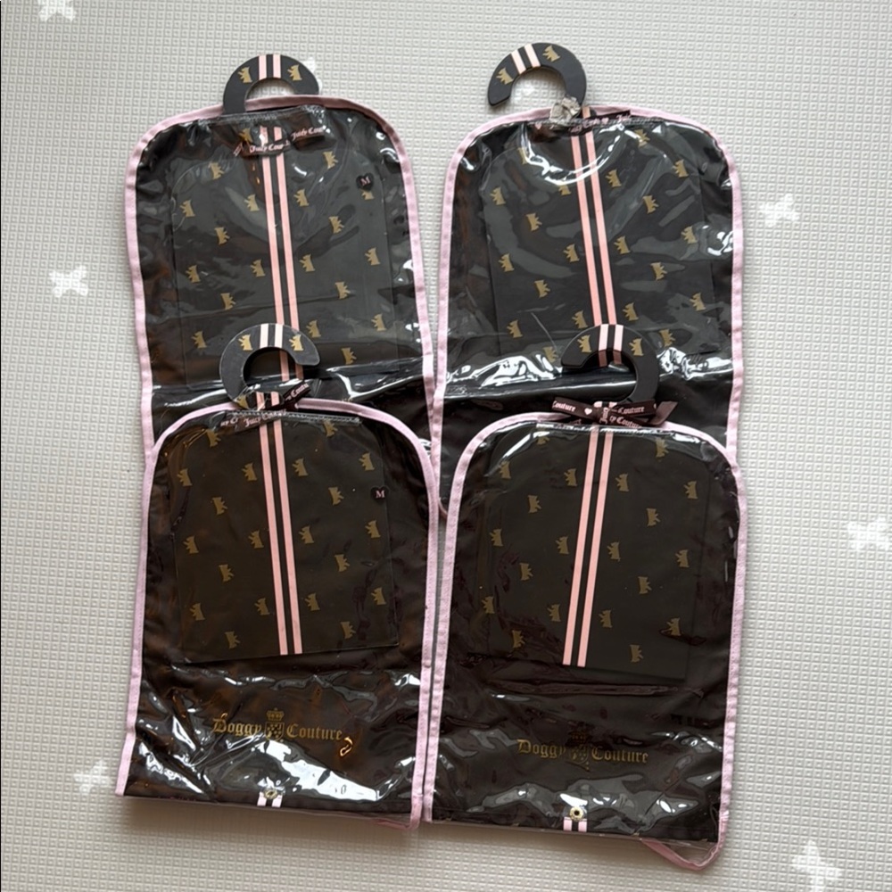 Juicy Couture Dog Garment Bags/hanger - Brown and Pink doggy couture